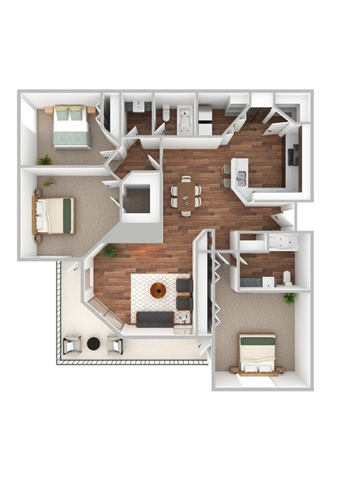 bedroom floor plan an in 3d